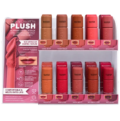 BC- Blurring Liquid Lipstick Plush Collection Display 60pcs + 10 tester (1 display)
