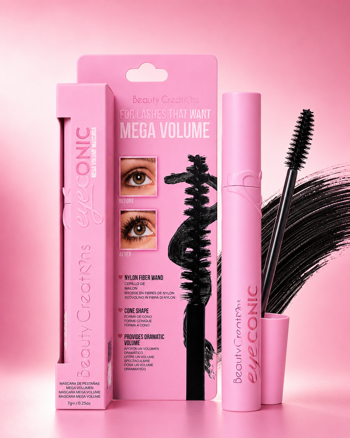 Beauty Creations- Eyeconic Mega Volume Mascara Pink (3pcs)