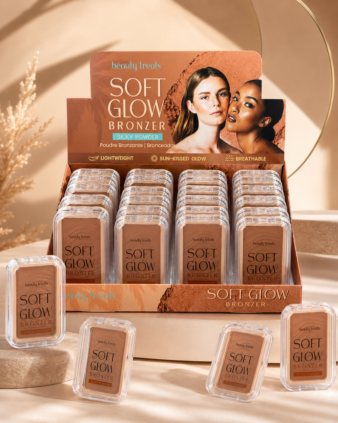 BT- Soft Glow Bronzer Silky Powder Display 24pcs (1 Display)