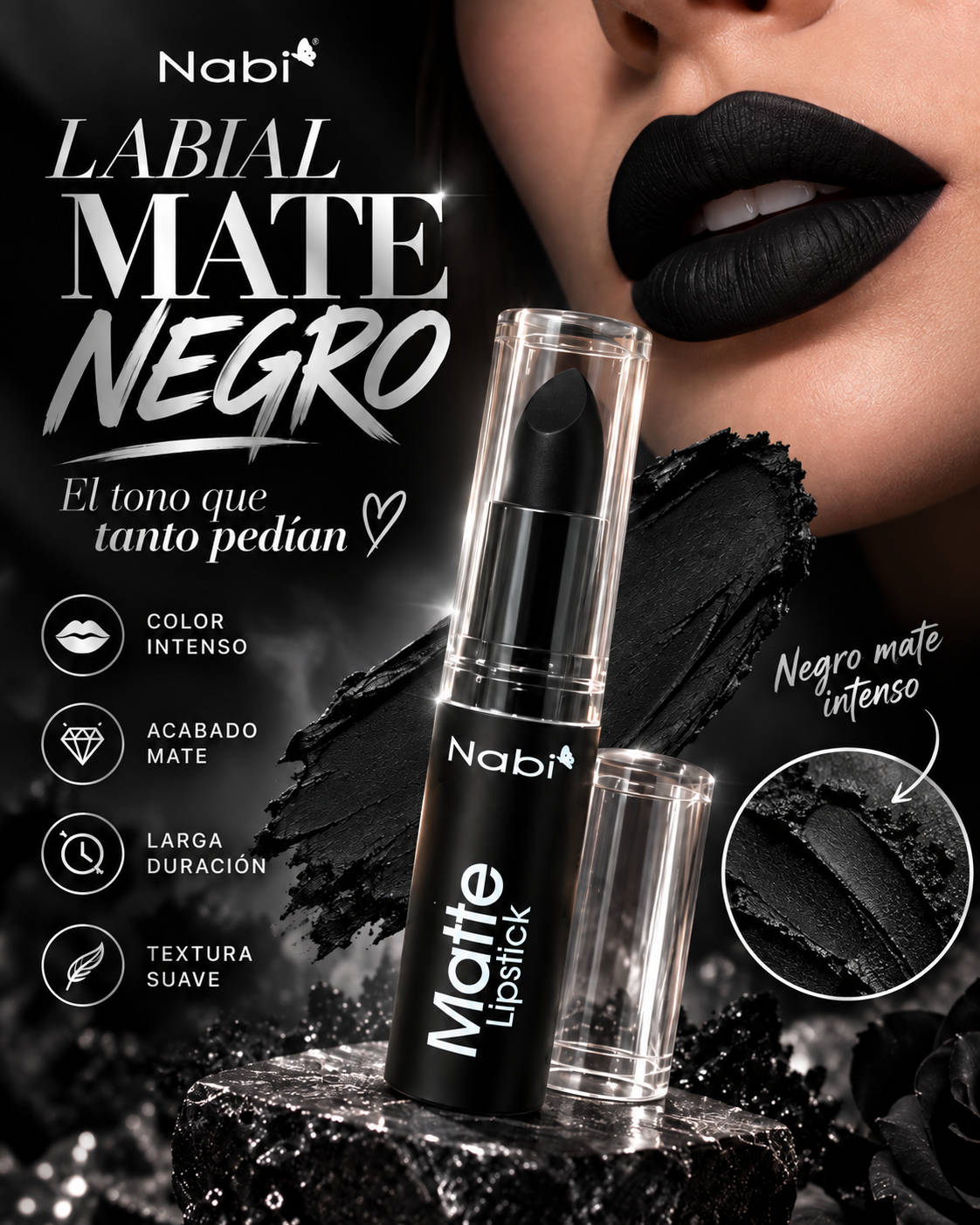 Nabi - Matte Lipstick Black (6pcs)