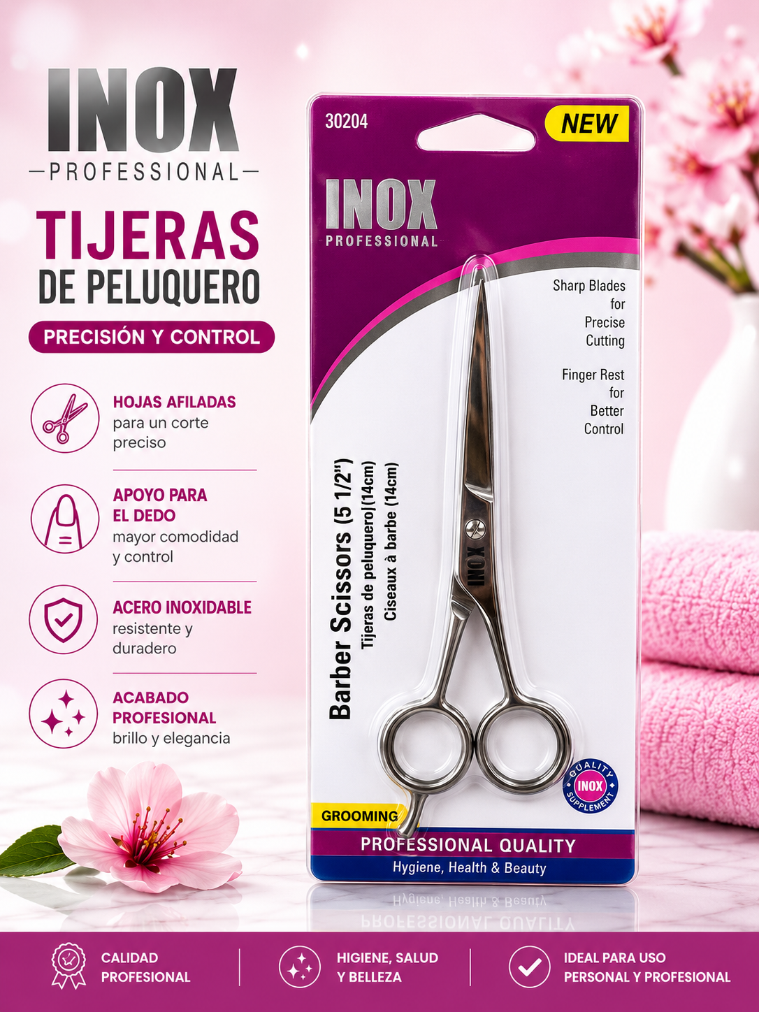 INOX- BARBER SCISSORS “5 1/2” (1pc)