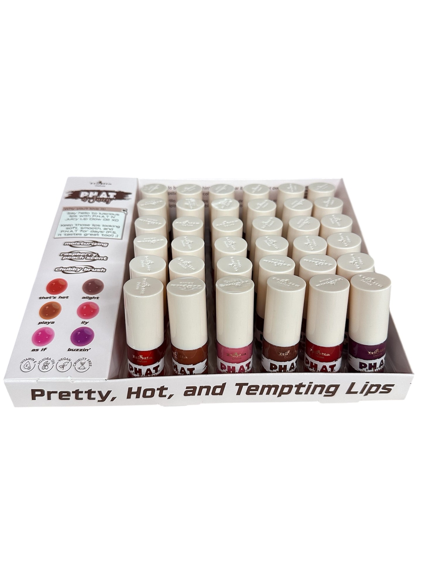 Phat Juicy Lip Glow Oil – Aceite Labial Hidratante con Brillo (36pcs)