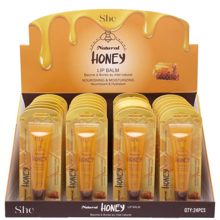 SHE- Natural Honey Lip Balm Display 24pcs (1 Display)