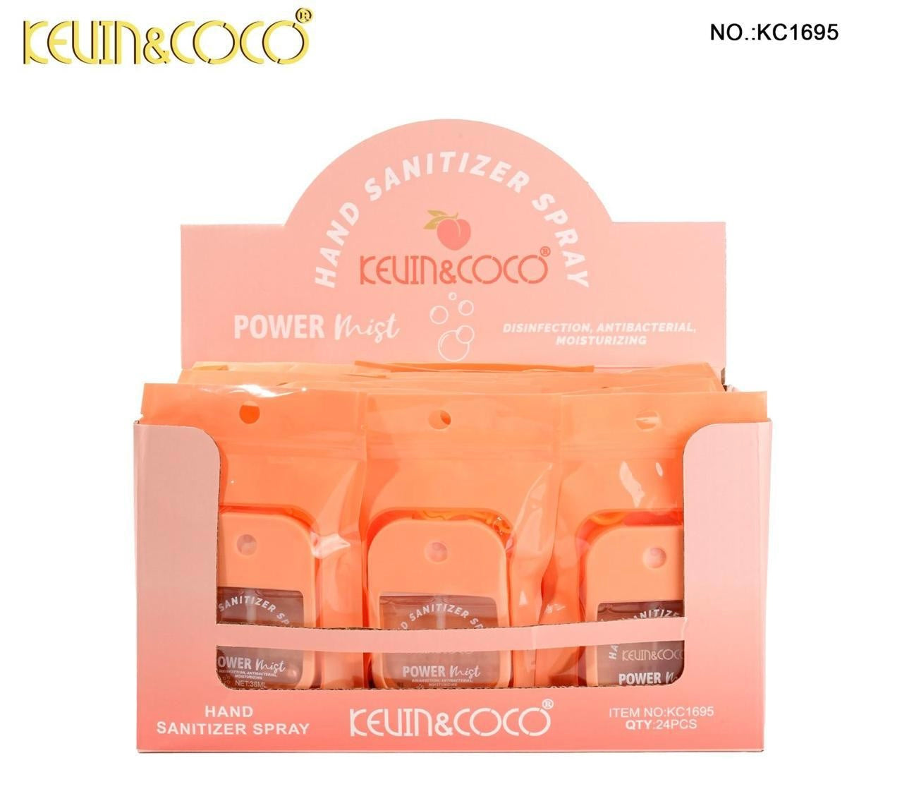 Kevin & Coco Hand Sanitizer Spray Fruit Scented.      (Display 24pcs)