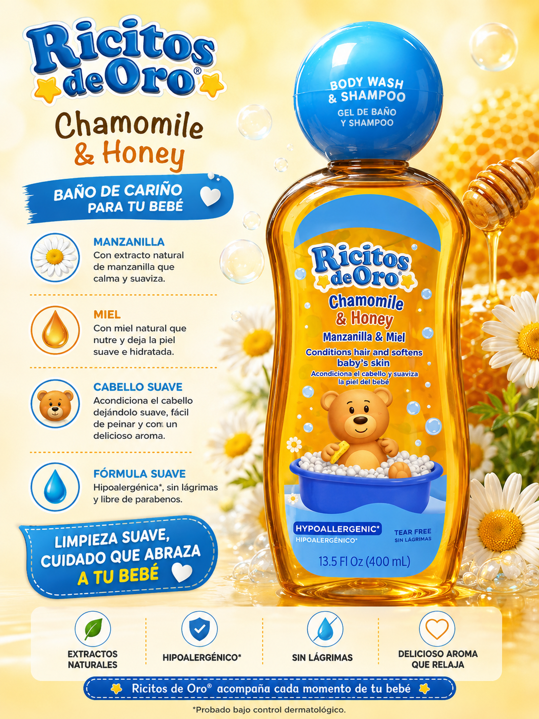 RICITOS DE ORO- Body Wash and Shampoo 400ML (1pc)