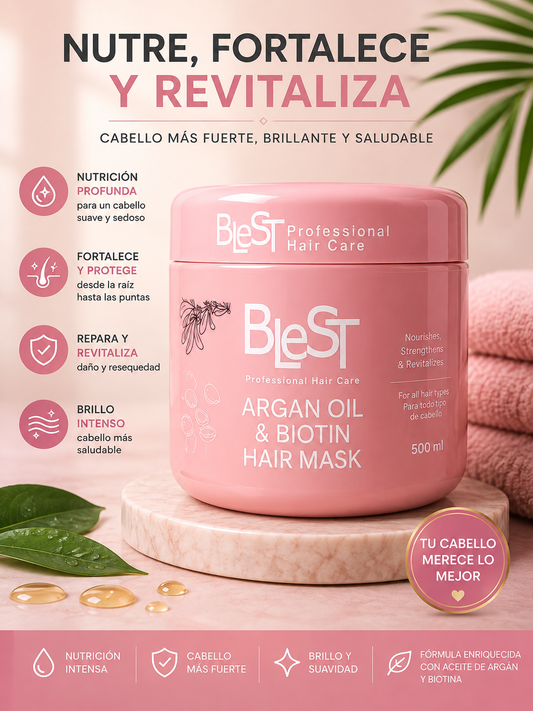 Blest- Argain Oil & Biotin Hair Mask 500ML (1pc)