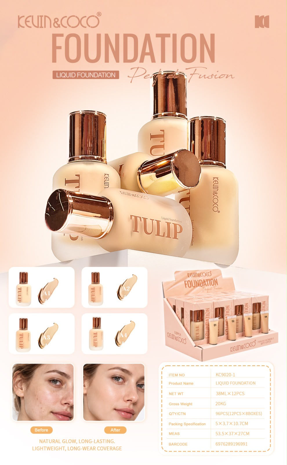 Kevin&Coco- Foundation Display 12pcs (1 Display)