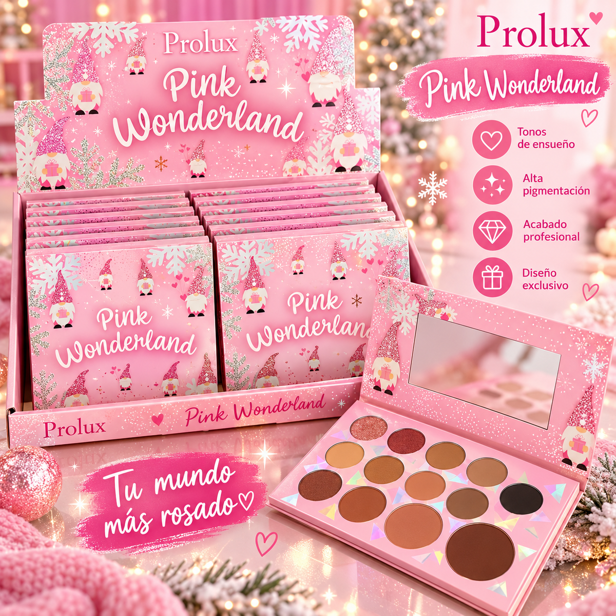 Prolux- Pink Wonderland Face Palette Display 12 pcs ( 1 Display )