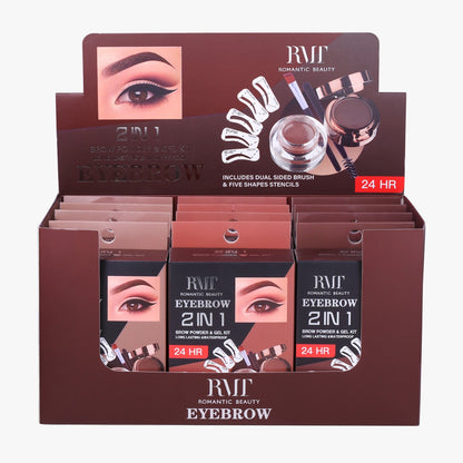 RMT 2 IN 1 Brow Powder & Gel Kit (12pcs)