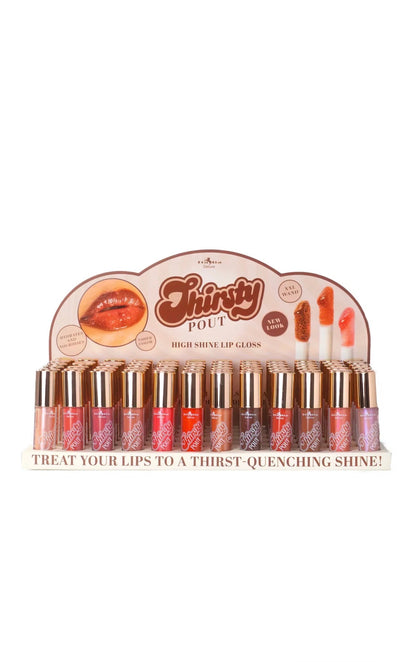 Italia Deluxe- Thirsty Pout High Shine Lip Gloss Display 72pcs (1 display)
