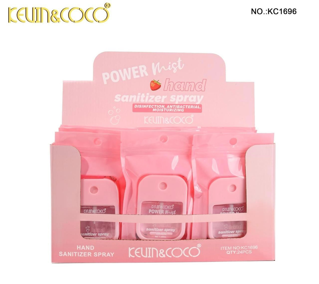 Kevin & Coco Hand Sanitizer Spray Fruit Scented.      (Display 24pcs)