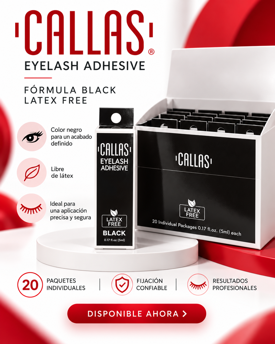 CALLAS - Eyelash Adhesive Glue Dark  5ML (3pcs)