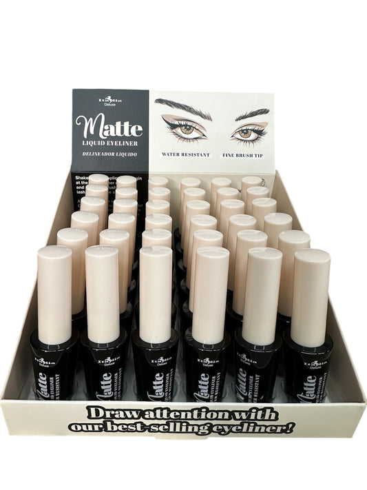 Italia Deluxe Matte Liquid Eyeliner – Water Resistant Display 36 PCS