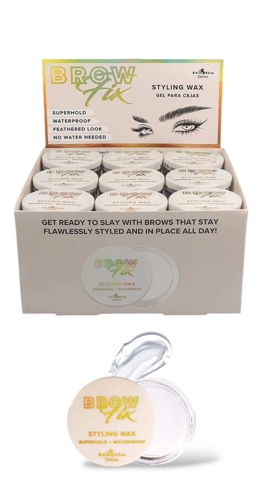 Italia Deluxe- Brow Fix Styling Wax Display 36pcs (1 Display)