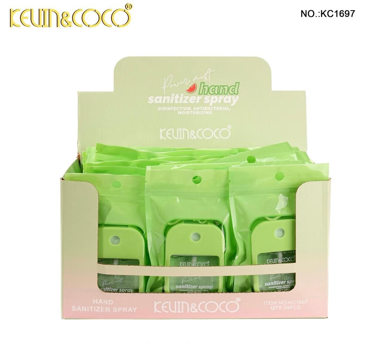 Kevin & Coco Hand Sanitizer Spray Fruit Scented.      (Display 24pcs)