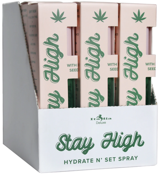 Stay High Hydrate N’ Set Spray 12pcs Display – Italia Deluxe