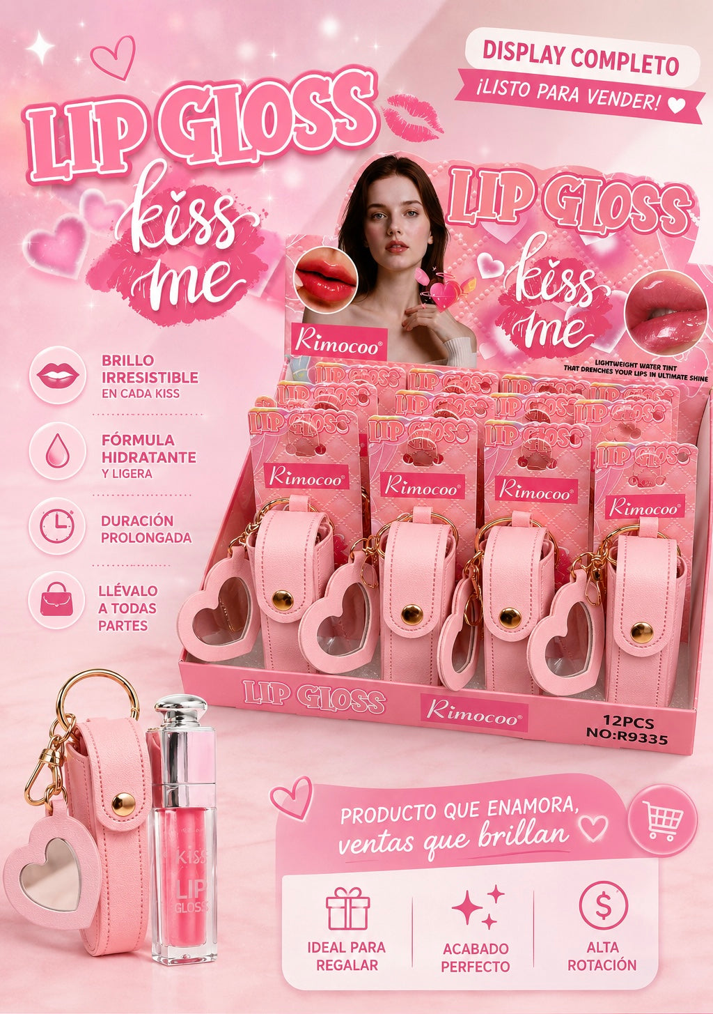 LIP GLOSS- KISS ME (display 12pcs)