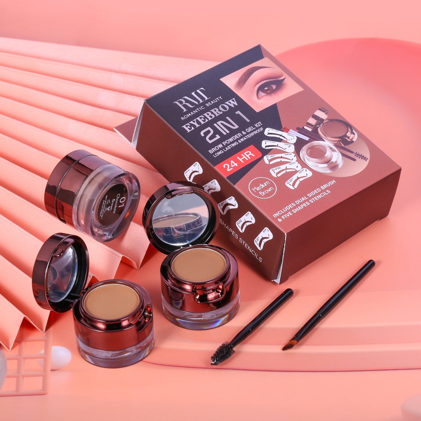 RMT 2 IN 1 Brow Powder & Gel Kit (12pcs)