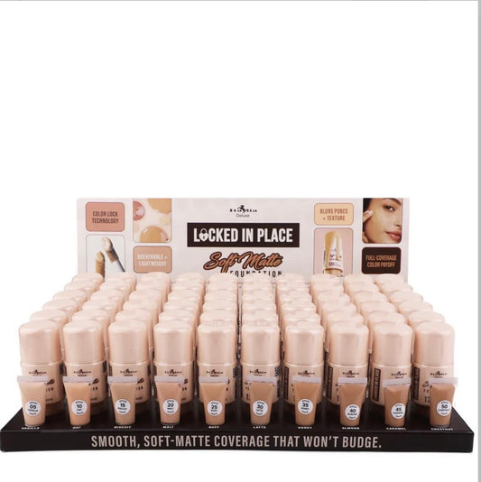 Italia Deluxe- Locked In Place Soft Matte Foundation Display 60pcs (1 display)
