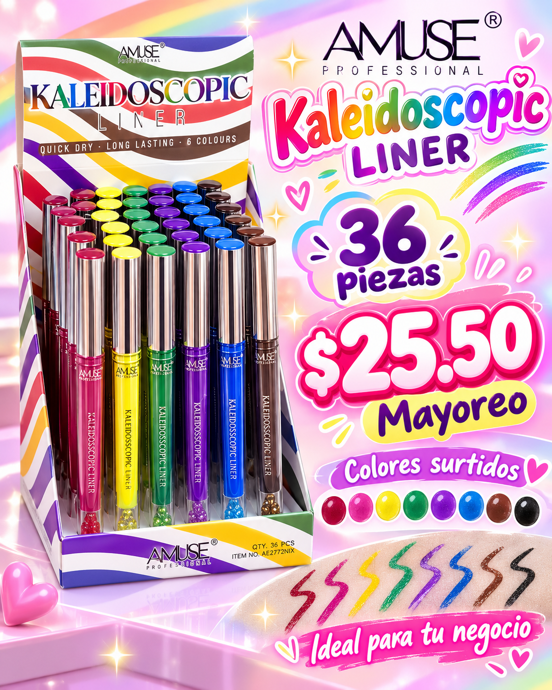 Amuse- Kaleidoscopic Liner Display 36pcs ( 1 display)
