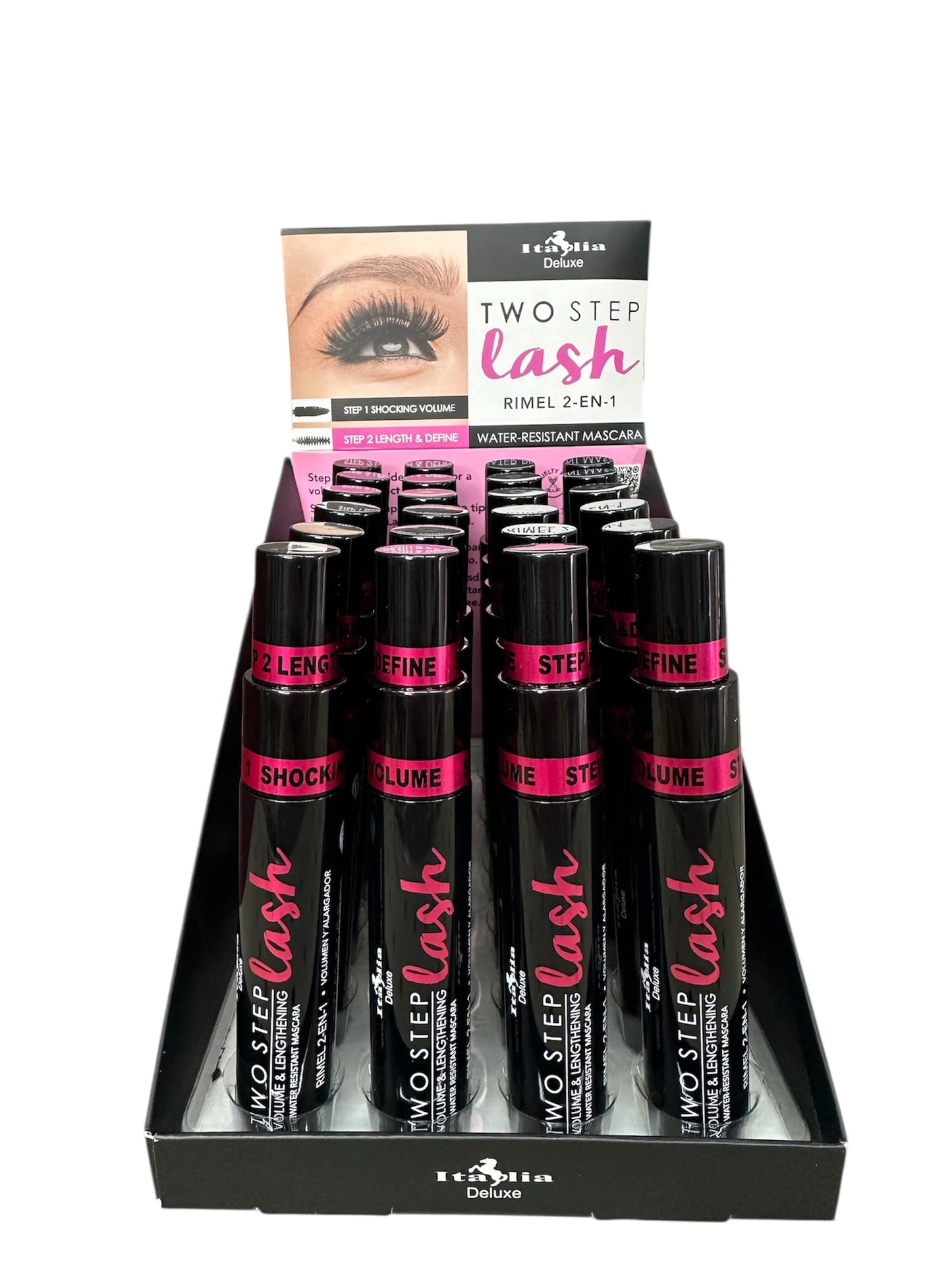 Italia Deluxe Two Step Lash – Rímel 2 en 1 Display 24 PCS