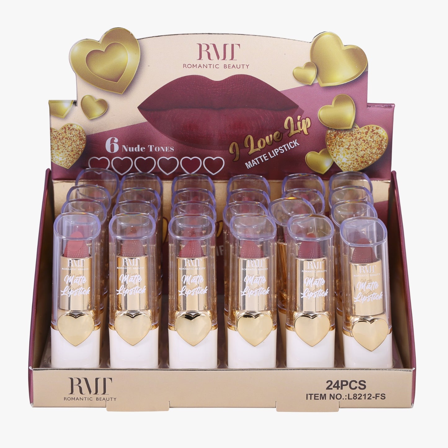 RMT- I LOVE LIP MATTE LIPSTICK NUDES TONES (24PCS)