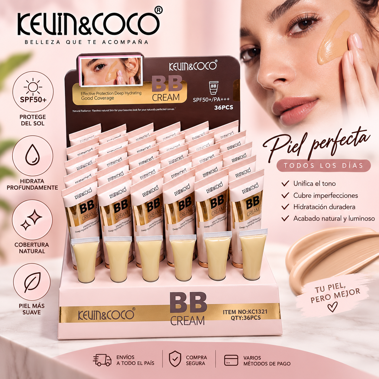 Kevin&Coco- BB Cream SPF50 + (Display 36pcs)