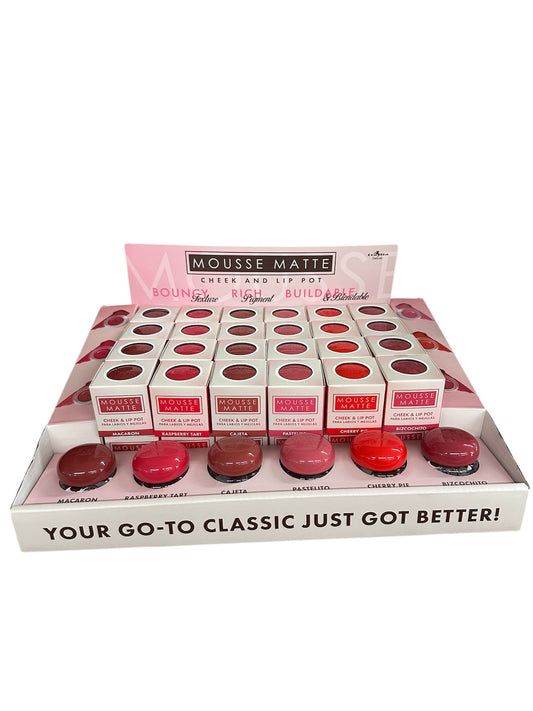 Mousse Matte Cheek & Lip Pot – Rubor y Labial en Crema Mate (48pcs)