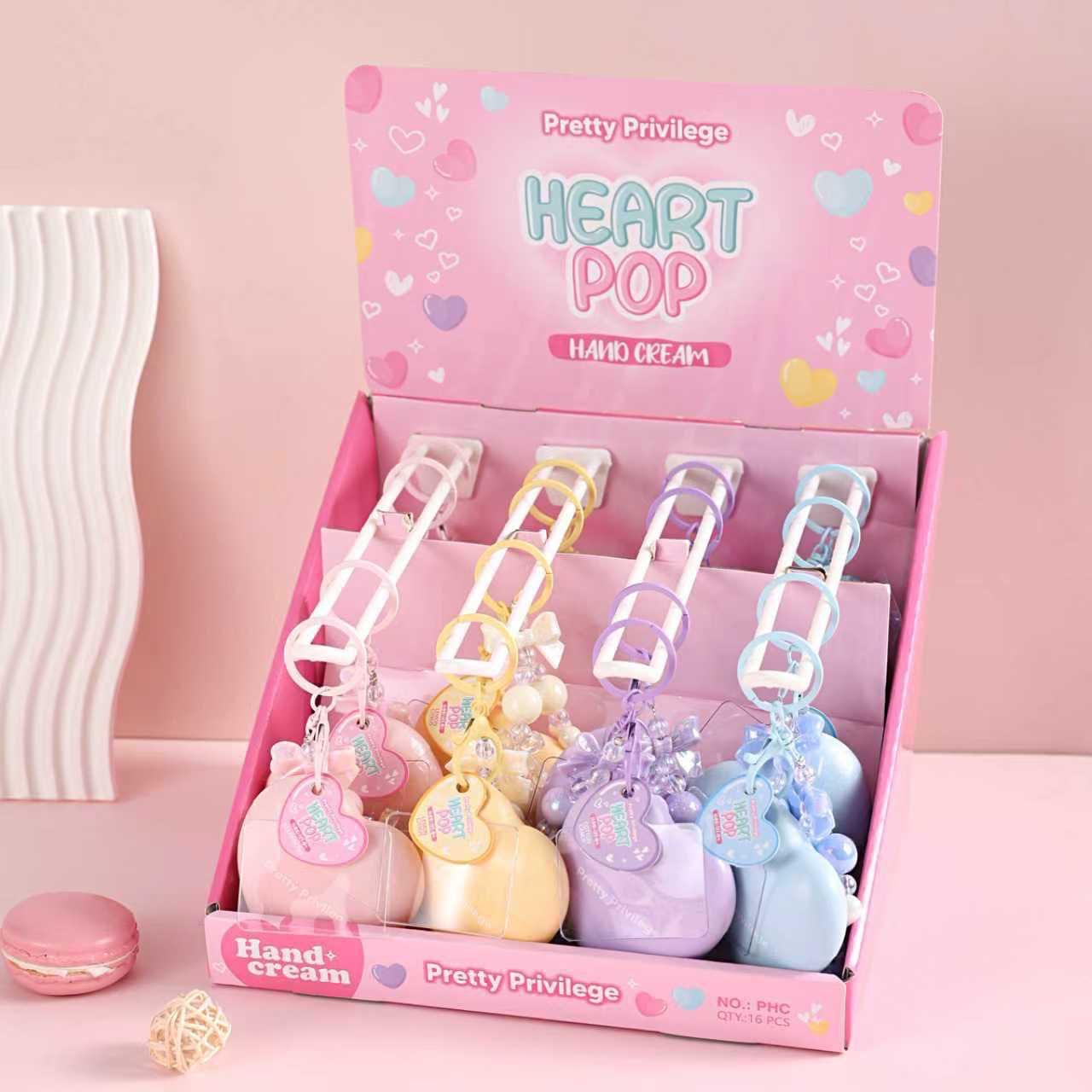 PP-HEART POP HAND CREAM-KEYCHAIN 16PCS