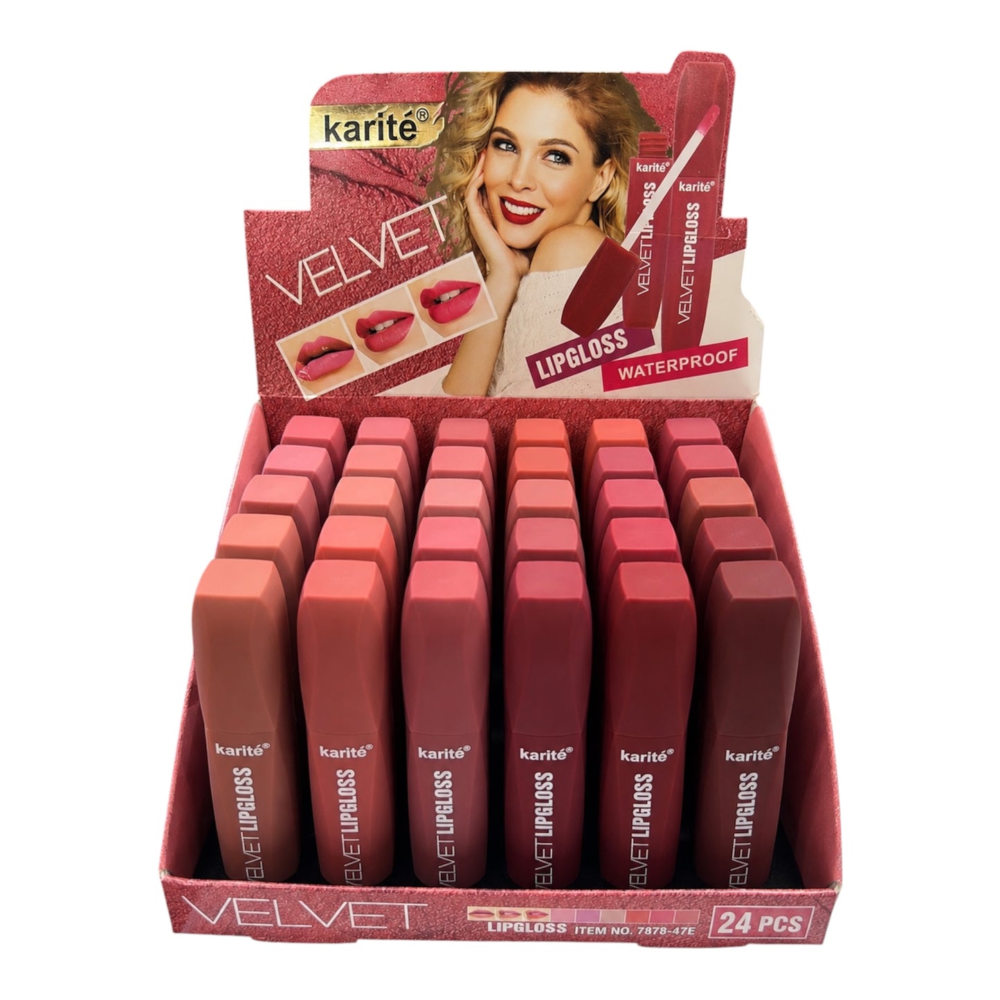 VELVET LIP GLOSS- WATERPROOF 💋(Display 24pcs)