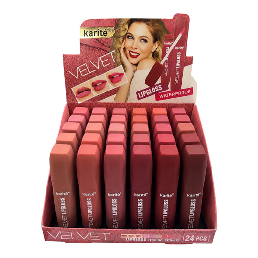 VELVET LIP GLOSS- WATERPROOF 💋(Display 24pcs)