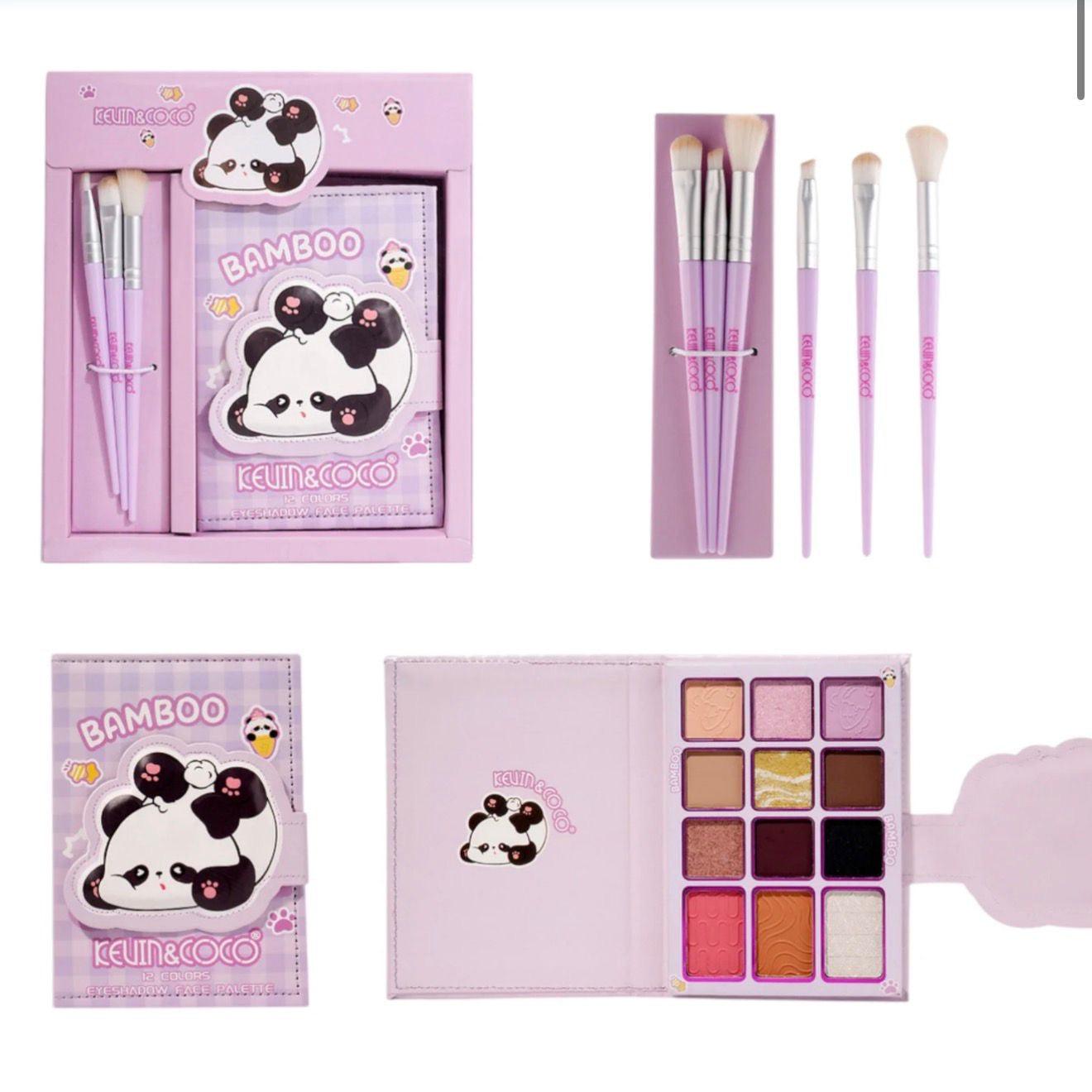 Kevin & Coco 12 Colors Eyeshadow Face Palette Purple (1pcs)