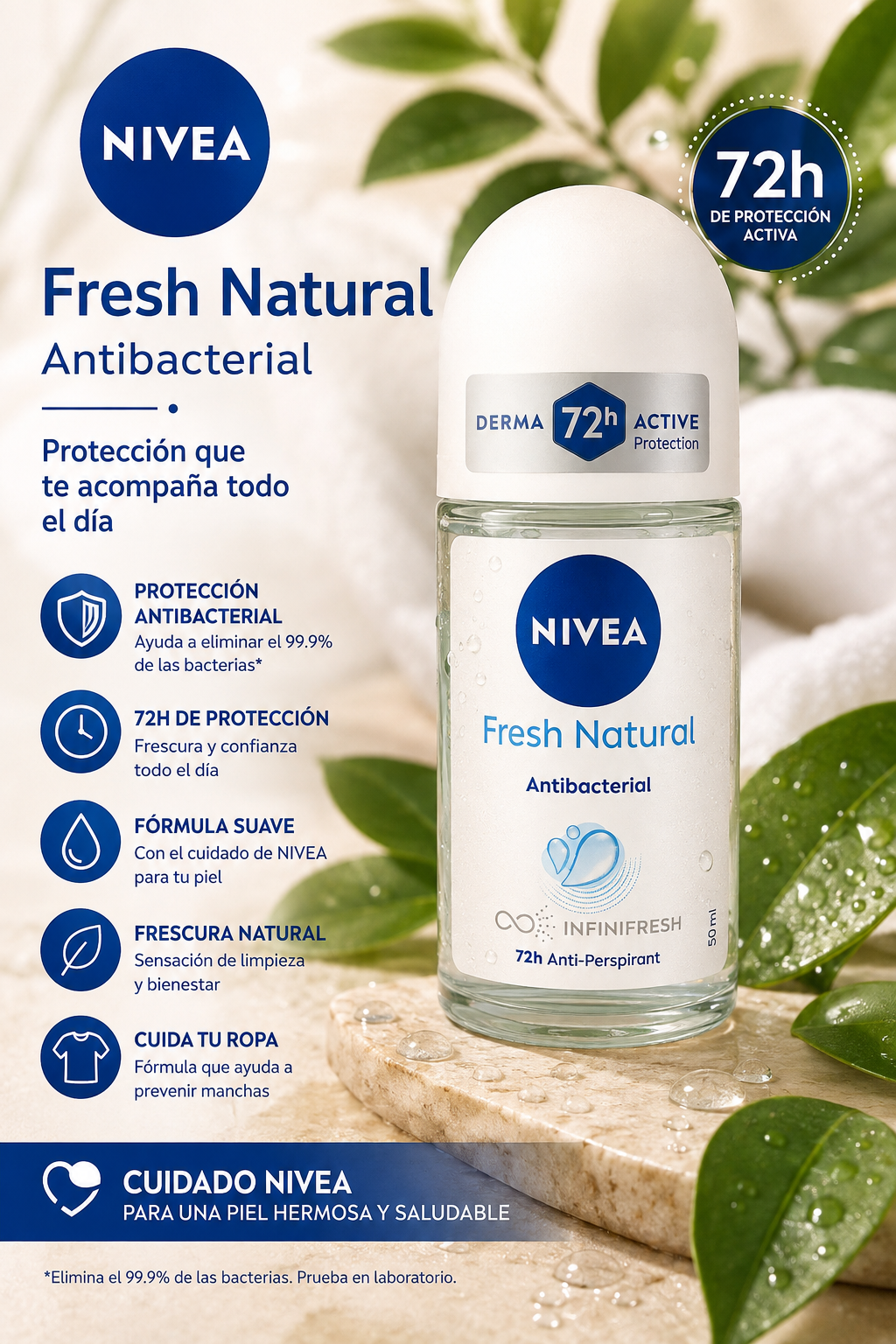 Nivea - Roll On Fresh Natural 50ML (1pc)
