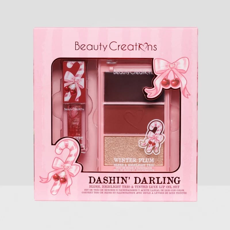 BEAUTY CREATIONS - DASHIN' DARLING BLUSH & HIGHLIGHT TRIO & TINTED LUXE LIP OIL SET - (1PC)