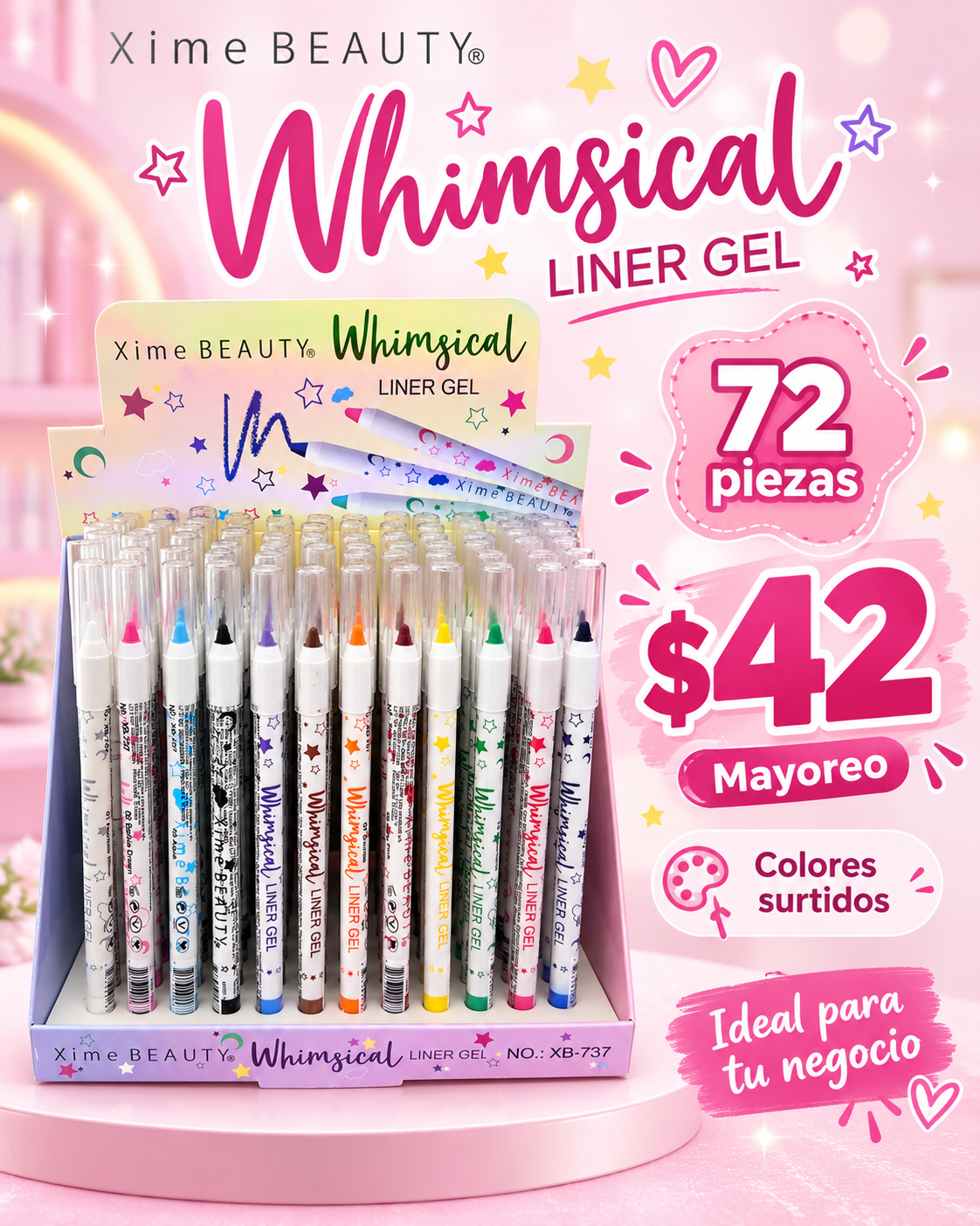 Xime Beauty- Whimsical Liner Gel Display 72pcs (1 display)