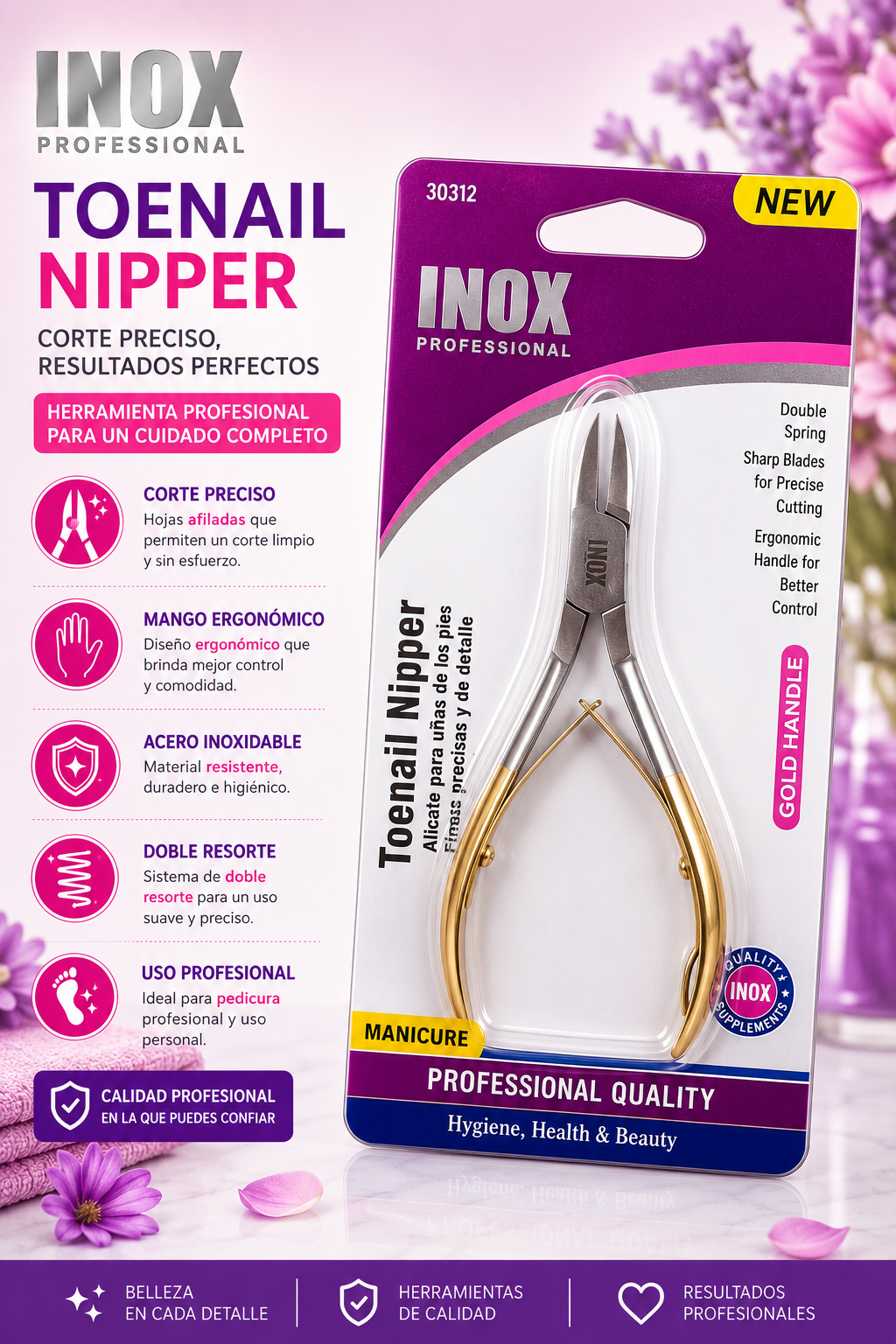 INOX- TOENAIL NIPPER GOLD (1pc)