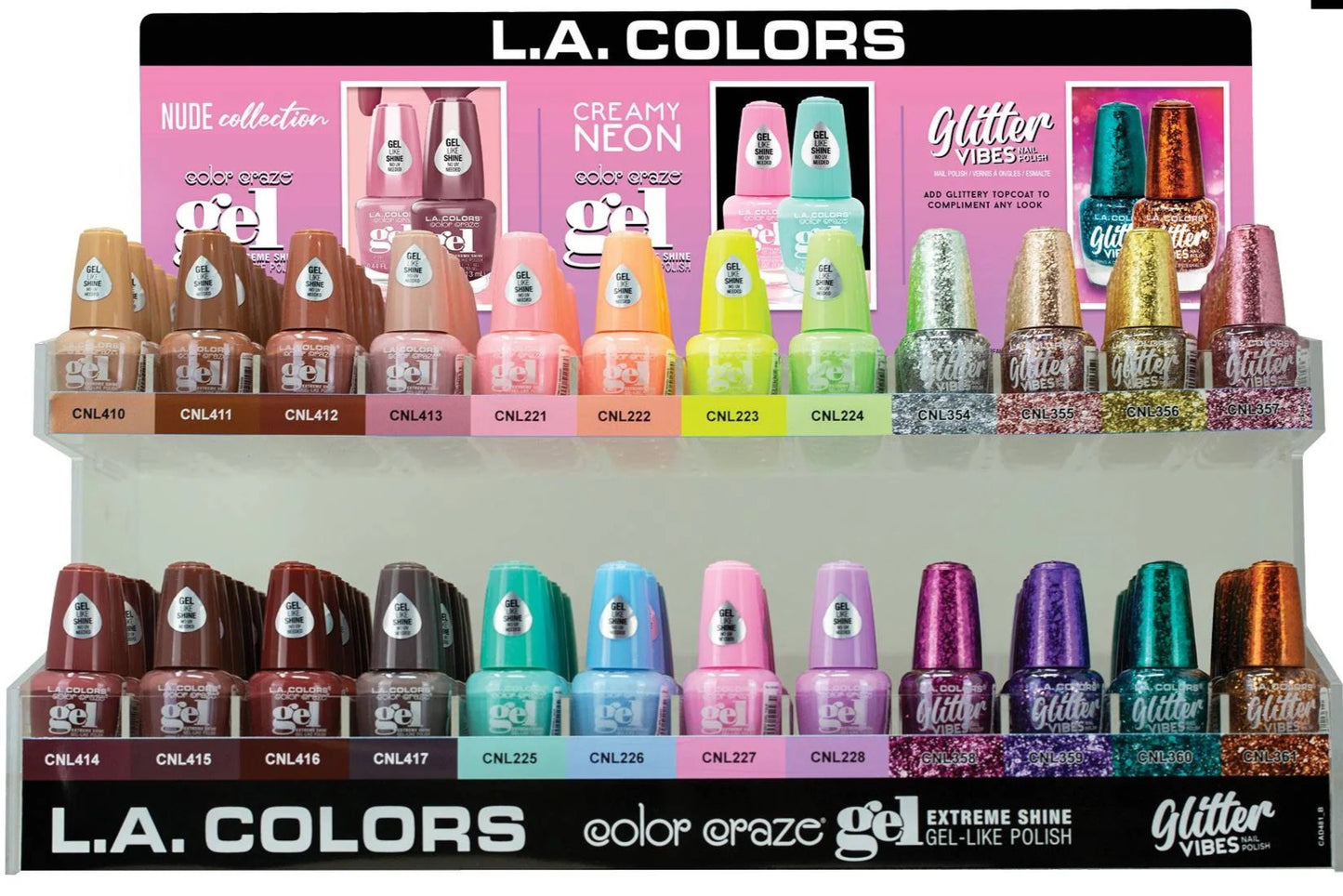 Gel + Glitter Vibes Acrylic Display (288 pcs)