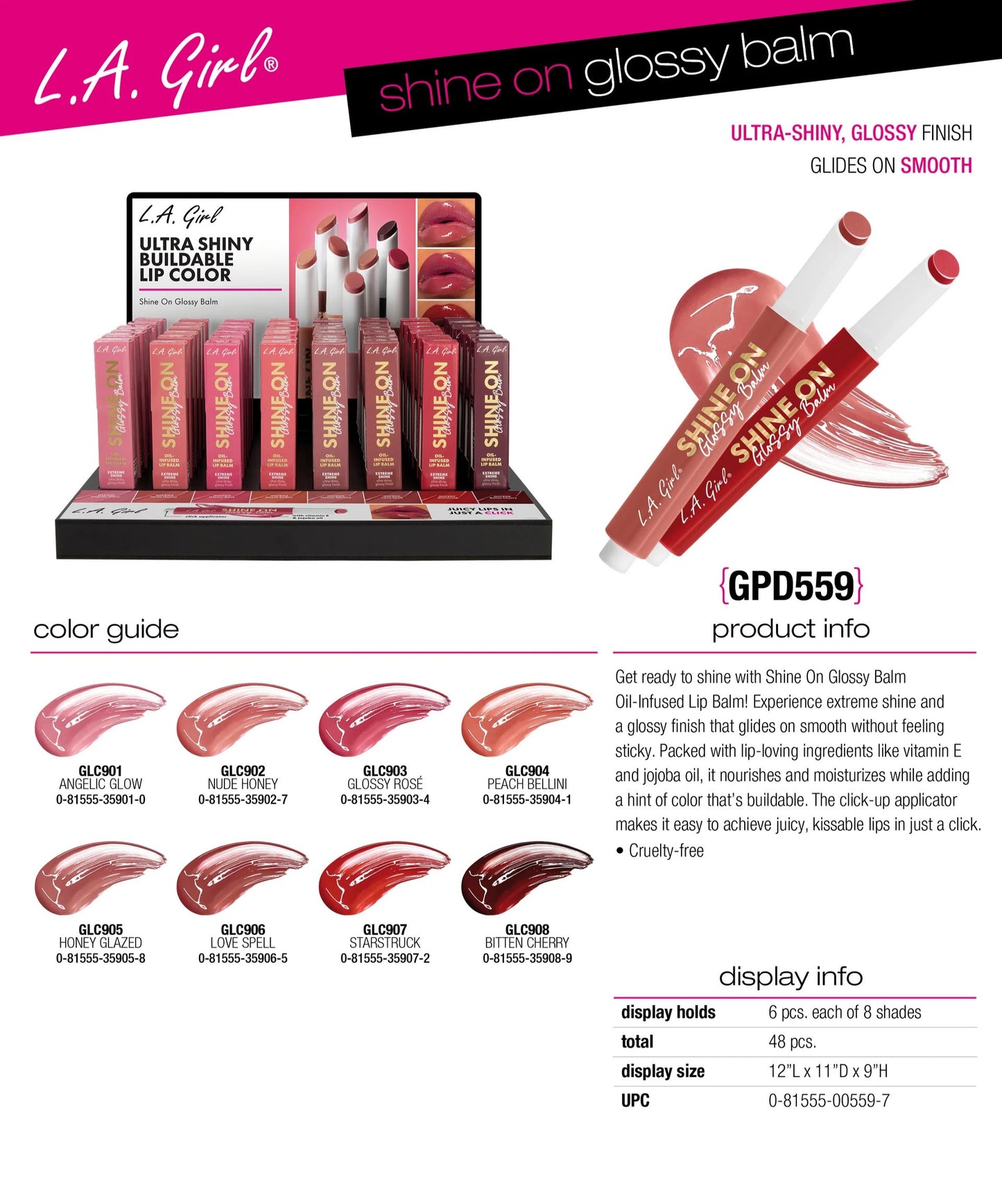 Shine On Glossy Balm Display (48 pcs)